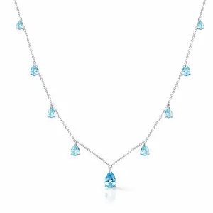 Champagne Drop Necklace in Aquamarine