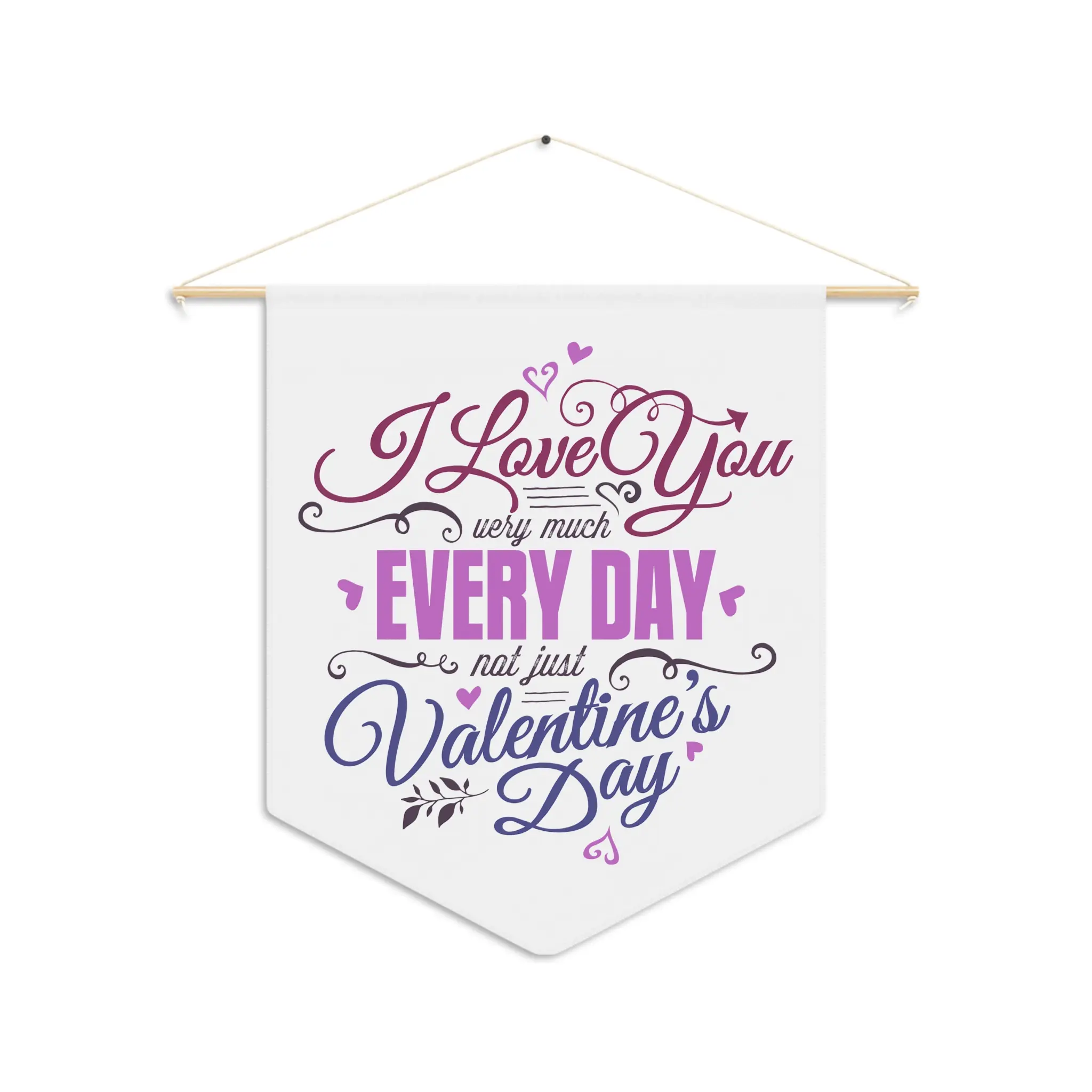 "I Love You Every Day" Wooden Frame Pennant, 18in×21in Hanging Home Decor, Festive & Party Backdrop Banner with Decorative Print Ornaments, Wood, Wall Decor, Typography