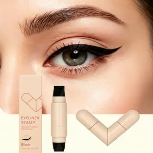 Dual-End Eyeliner Stamp Pen - Waterproof Black Winged Eyeliner for All Skin Tones - High Pigment Smudge-Proof Eye Liner, Quick Drying, Beginner Friendly Daily Eye Makeup