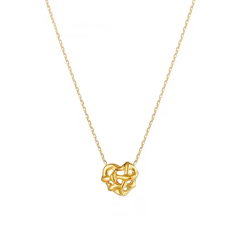 Gold Welded Heart Necklace