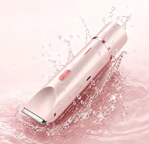 Women's Rechargeable Electric Hair Remover - 2-in-1 Dual Head Groomer, Pink Classic Cordless Portable Shaver, Bikini Shaver & Body Manscaping Trimmer, Graduation Gift for Full Body Hair Removal