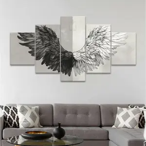 Wing Pattern Canvas Unframed Painting, 5 Counts Modern Wall Art Poster, Wall Art Decor for Home Living Room Bedroom Office, Ornaments