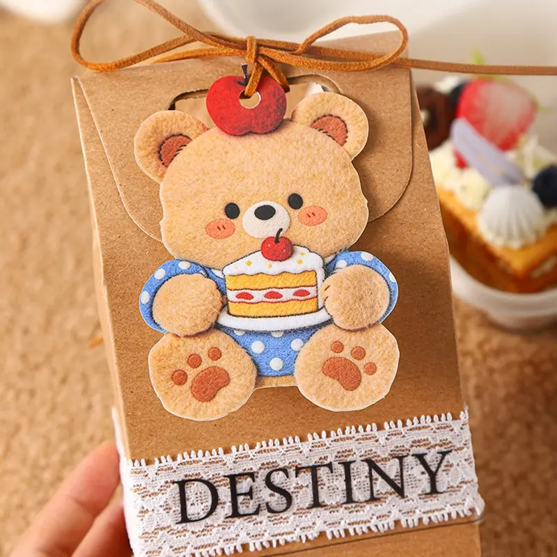 6 Pcs Fuzzy Diary Series Large Size Realistic Furry Sticker Pack, DIY Craft Accessories, for Phone Case, Water Bottle, Car Cup, Guitar, Bike, Skateboard, Luggage, Journal