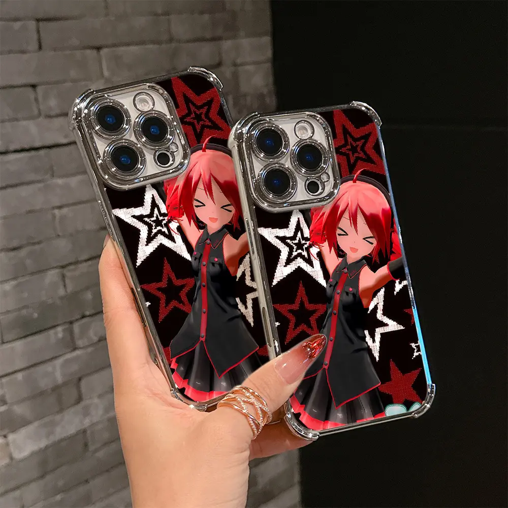 Adorable Anime Girl K-Kasane Teto Phone Case for iPhone 16, 15, 14, 13, 12, 11 Pro Max, X, XR, XS Max, 8, 7 Plus - Shockproof Transparent Soft Back Cover