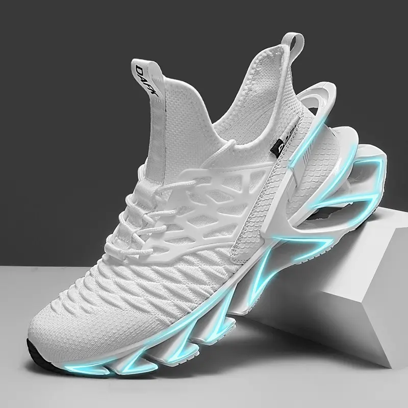 Men's shock-absorbing running sports shoes -mesh fabric for breathability, heightening, anti-slipand wear-resistant, professional sports training shoes