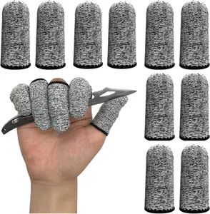 Anti cutting finger cots - Non slip reusable protective gloves for kitchen, work, sculpture, and handicrafts - Durable finger cots with textured grip and ergonomic design