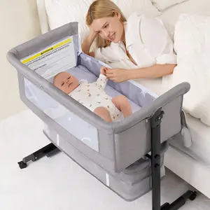 Baby Bassinet, Baby Basinet Bedside Sleeper, Easy to Fold Portable Crib Side Bassinet 2024new Style Girl/boy Folding Cot bassinetbaby