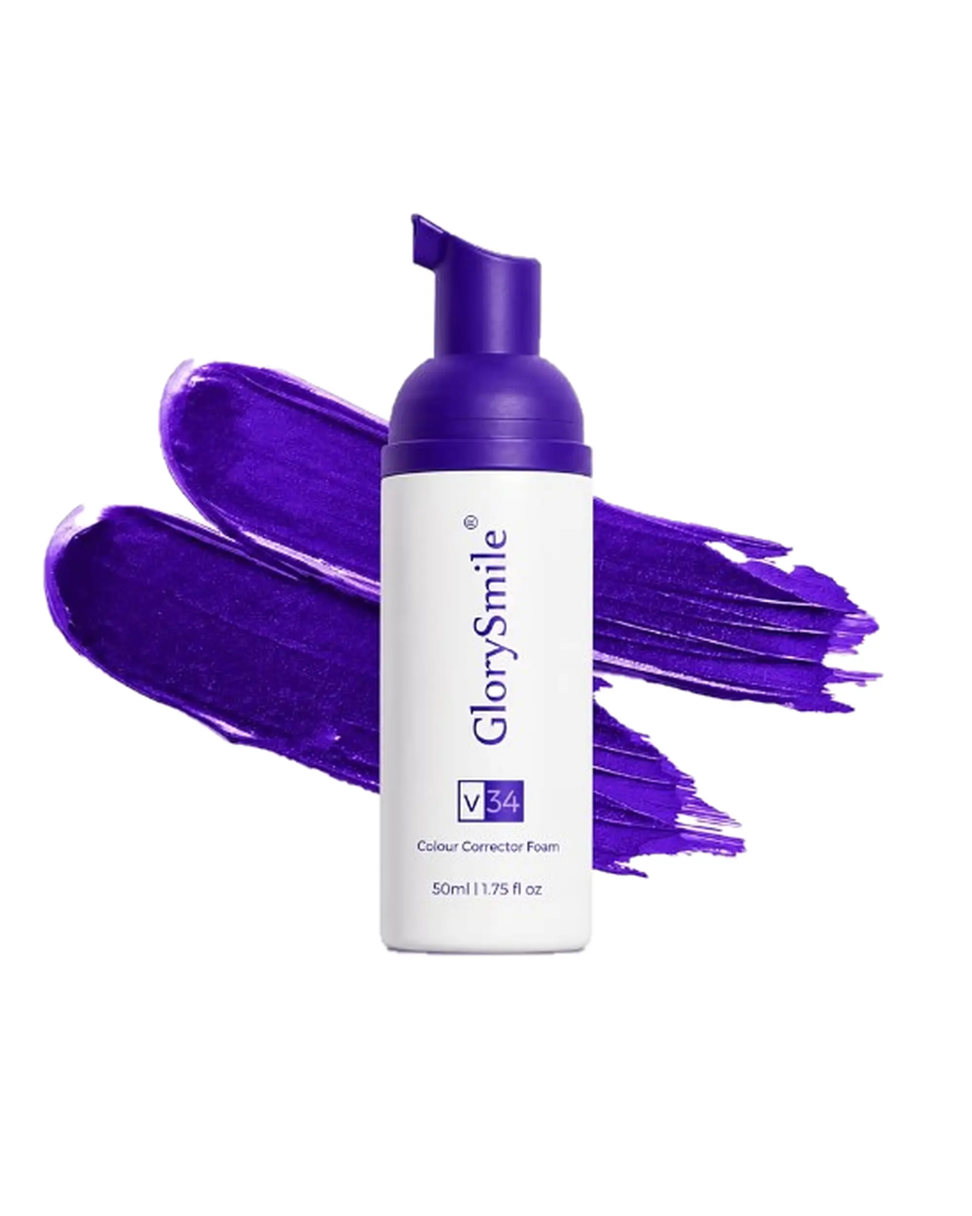 Glorysmile Purple Toothpaste Teeth Whitening Foam - Dental Color Corrector - Yellow Stain Removal for Teeth 1.75 Oz