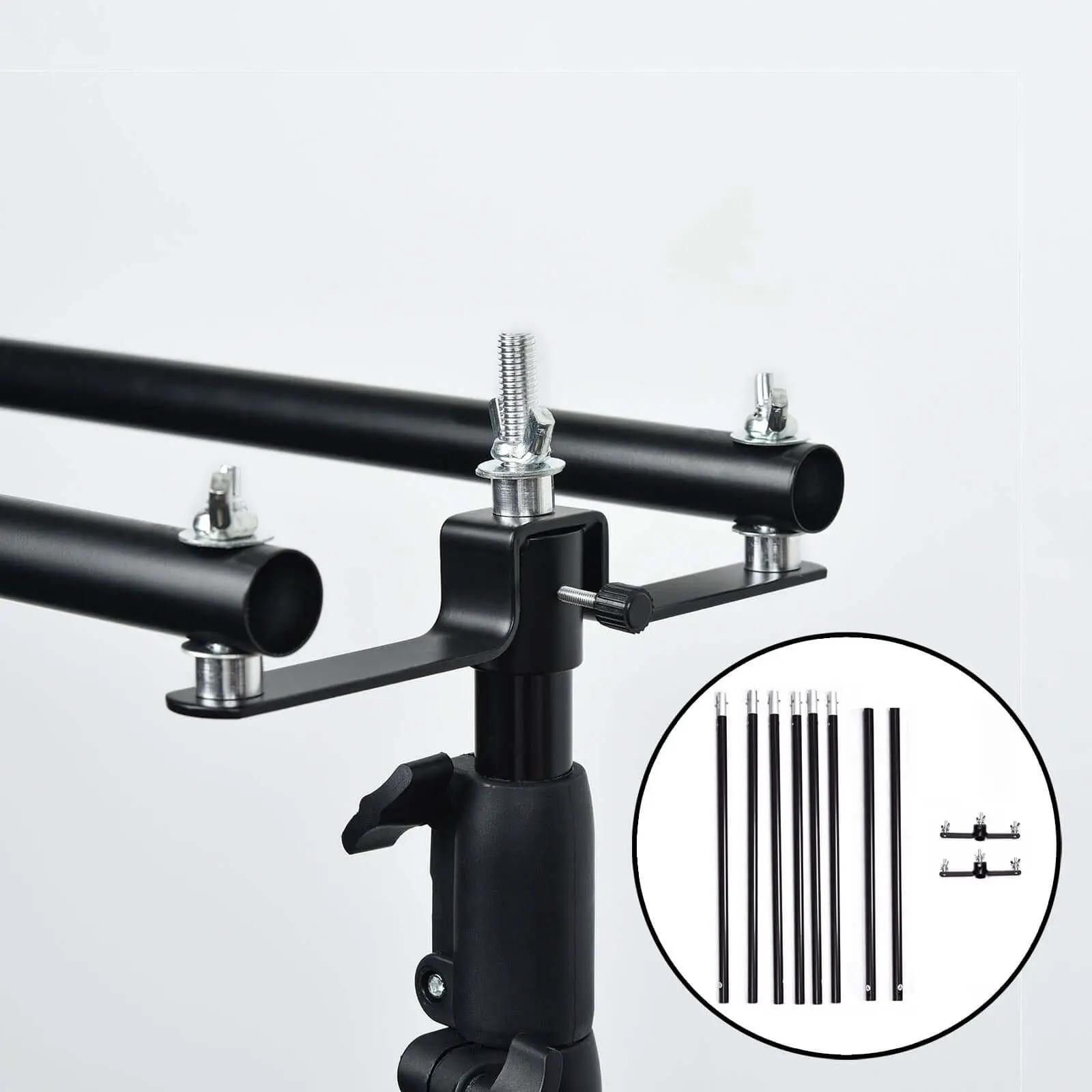 10ft 3-Way DIY Adjustable Triple Bar Set, Assembly Bars with Mounting Brackets, Pipe & Drape Stand Backdrop Holders for Studio, Wedding, Party Photography & Exhibition Hanging (Tools & Hardware Fasteners & Hooks), Crossbars + Brackets