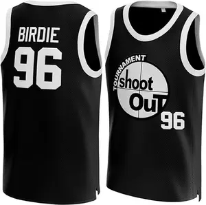 Men's Birdie #96 Above The Rim Movie Basketball Jersey Black - Stitched Letters Authentic Fan Apparel S-3XL