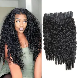 QVR Burmese Curly Hair Bundle With Spiral curls Double Drawn Virgin Human Hair Weave