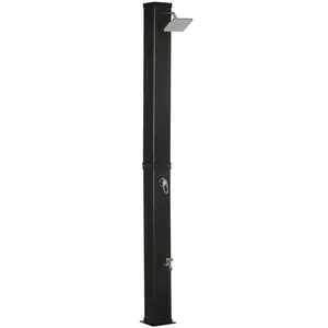10.6 Gallons Solar Heated Shower with Free-Rotating Shower Head, Temperature Adjustment & Foot Shower, 2-Section Outdoor Shower for Backyard Poolside Beach Pool Spa, 7ft
