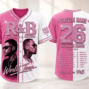 R&B Tour Inspired Baseball Jersey, Hip Hop Concert Shirt, Urban Streetwear Graphic Jersey, Vintage Music Festival Outfit, Unisex Fan Apparel, Gift for Music Lovers