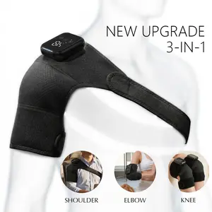Shoulder Massager with Heat, 3 Heat Levels & 3 Vibration Modes, 3 in 1 Heated Massage Wrap for Shoulder Knee Elbow, 360° Full Wrap for Joint Pain Relief pad