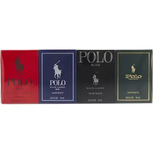 Ralph Lauren Variety Set-4 Piece Mini Variety With Polo & Polo Blue & Polo Black & Polo Red And All Edt 0.5 Oz For Men