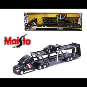 Maisto 1:64 Mack Transporter Open Trailer w/ 1993 Chevrolet 454 SS Pickup