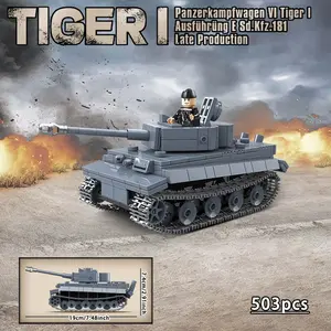 World War II classic tanks Tiger Tank and Panther Tank building block set, Model Kit, military tank and armored vehicle assembly model decoration, made of high-quality ABS material