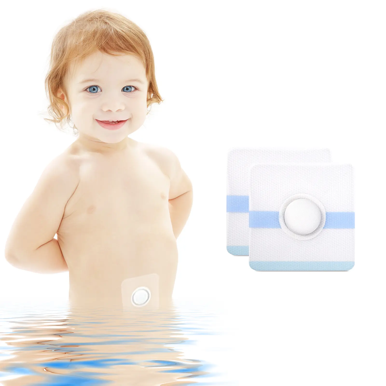 Umbilical Hernia Patch and Acupoint Pressure Stimulation Sticker, Upgraded 10x10cm Larger Size Protruding Belly Button Relief, Infant Navel Care and Gentle Skin Protection Adhesive Patch. Hernia Patch for Newborns and Babies