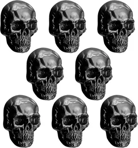 8 PCS Skull Fridge Magnets Vintage Skeleton Goth Refrigerator Magnets Funny Cool Decorative Magnets for Locker, Whiteboard, Kitchen, Office, Adsorb Photos Notes (Black) Magnetic Gothic