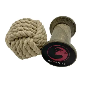 Hemp Rope Dog Chew Ball Toy - Eco-Friendly, Floatable for Fun on Land & Sea, Made in the USA