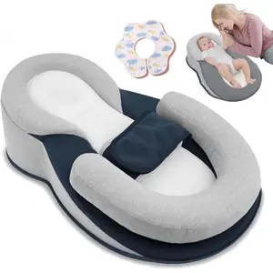 2025 Newborn Essential: Anti-Reflux Baby Lounger with 15° Incline - Relieves Spit-Up & Colic, Breathable 3D Mesh Support for Feeding & Play, Machine Washable Bed Nest  Portable Soothing Bed