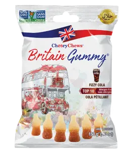 CheeryChews Britain Gummy Fizzy Cola Box of 12 Snack Tangy Sweet Halal Certified Gluten-Free Sugar-Free Top 10 Allergen-Free