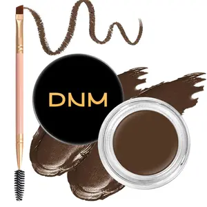 Eyebrow Pomade Kit with Dual-ended Eyebrow Brush, Water and Stain Resistant High Pigment Brow Pomade, Corrects Brow Imperfections for Natural Long-lasting Brow Makeup (05# Soft Brown)