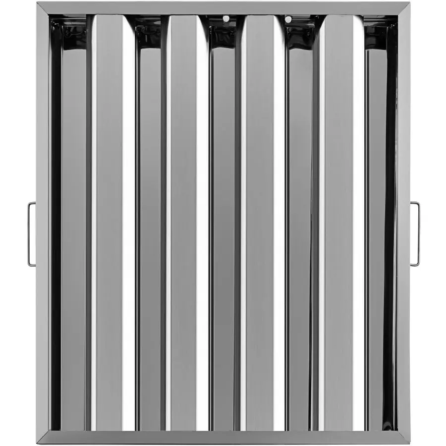 VEVOR Pack of 6 Hood Filters 19.5Wx 24.5H Inch, 430 Stainless Steel 4 Grooves Commercial Hood Filters, Range Hood Filter for Grease Rated Commercial Kitchen Exhaust Hoods