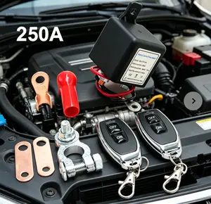 Fathersdaygift 250A Remote Battery Disconnect Switch, 12V Dual Remote Anti-Theft Battery Cut Off Isolator for Car RV Truck Camper Fathers Day Gifts