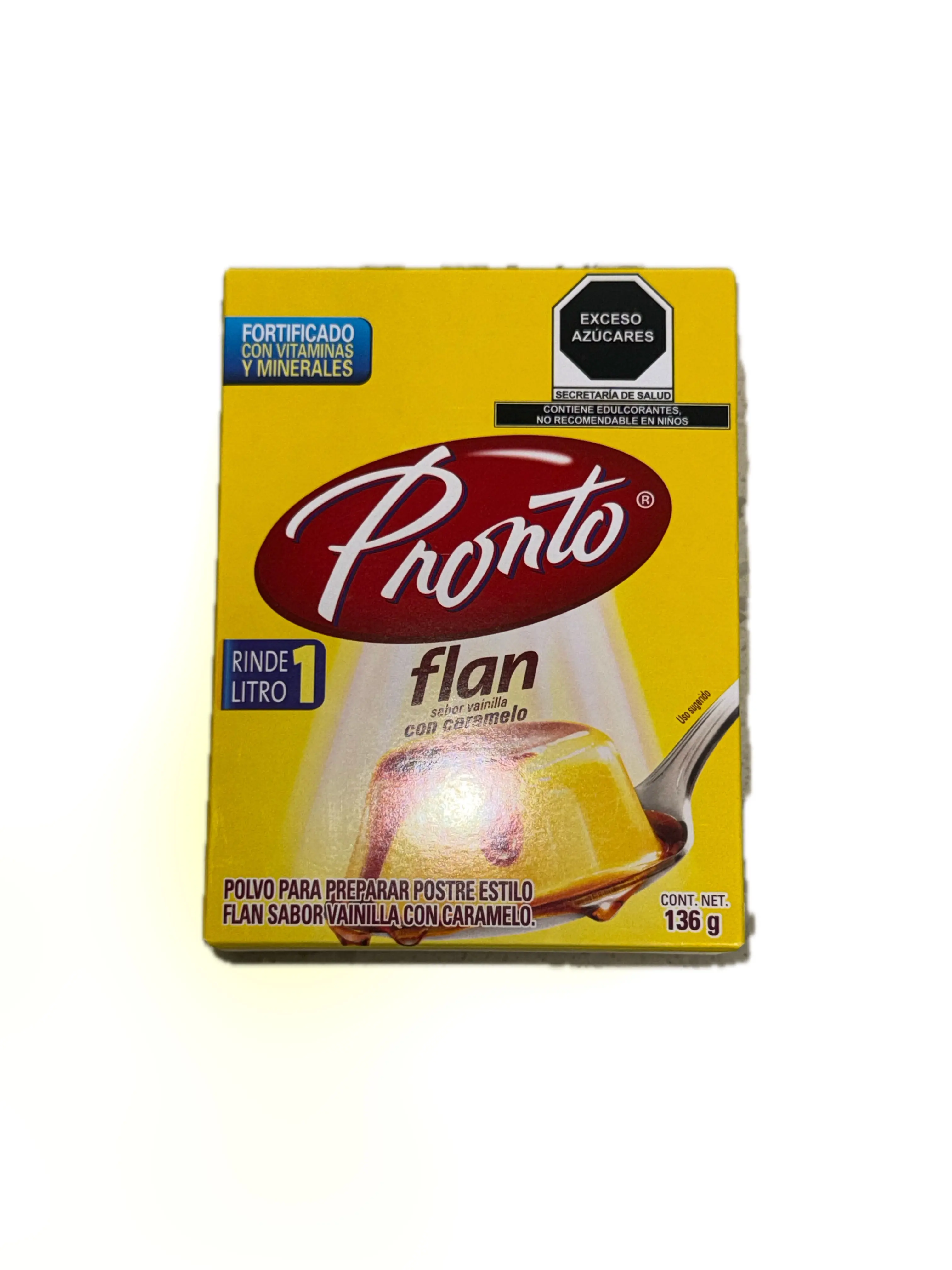 Pronto Vanilla Flan Mix with Caramel – 136g | Mexican Dessert Mix | Easy Custard Pudding