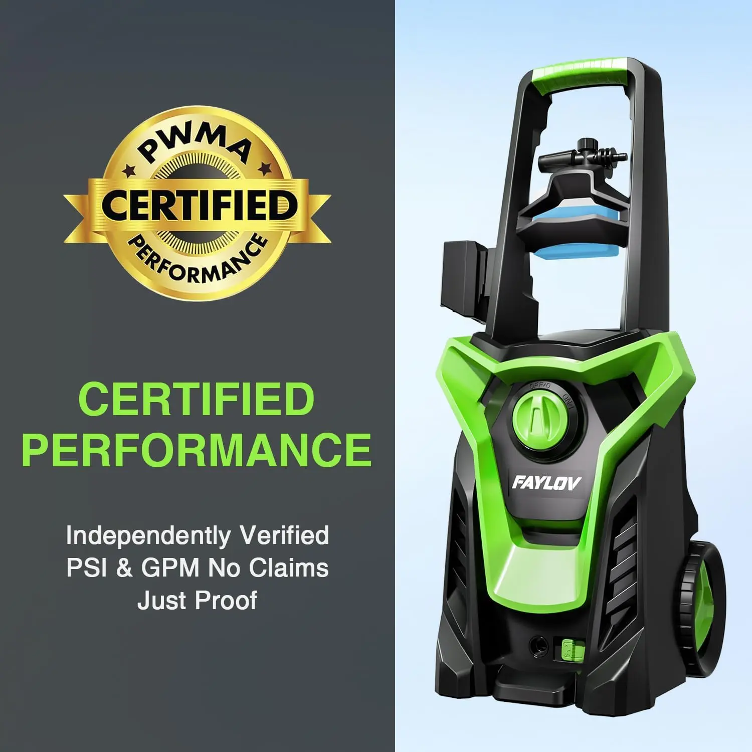jstools Portable High-Pressure Waterjet Exterior Wash Washer - 1.33 GPM, GFCI Safe, 360° No-Bend Nozzle, Foam Cannon, 4 Nozzles - For Car, Home Use, Portable Pressure Washer, Exterior Wash Pressure Washers