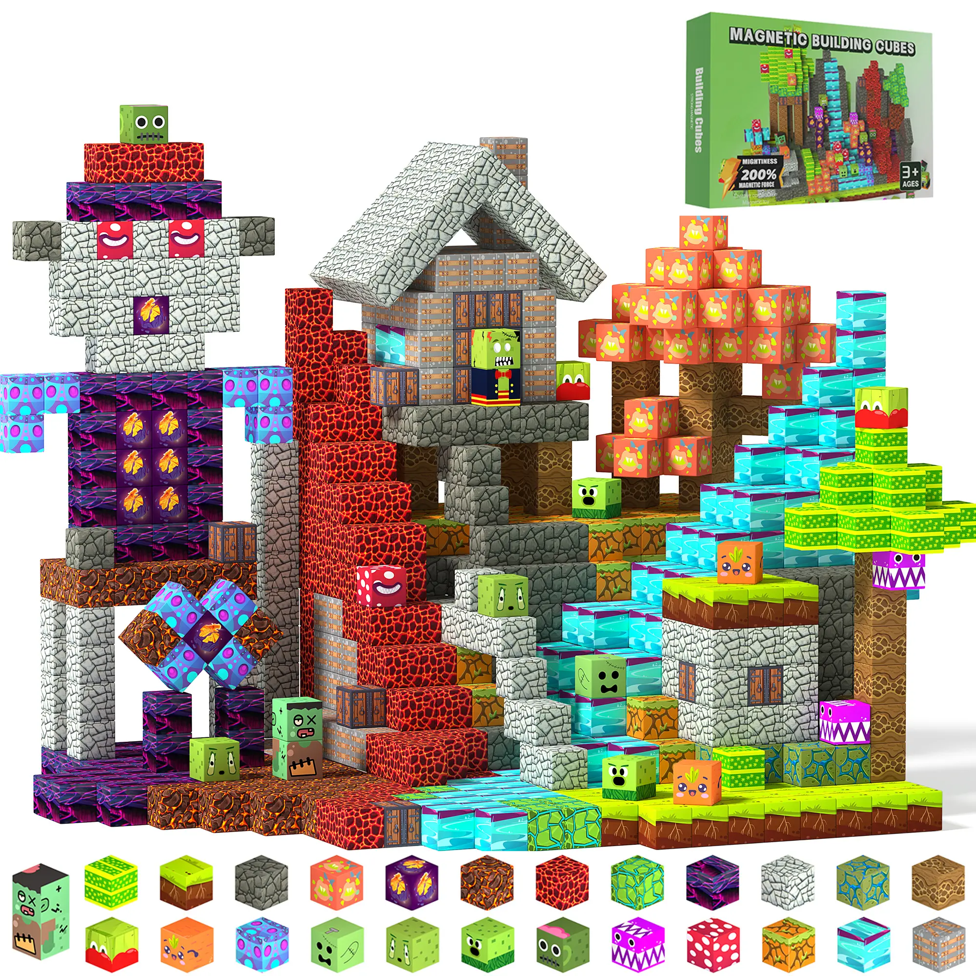 100/150PCS Magnetic Building Blocks Cubes, Magnetized Construction Set, Building Blocks Set, STEM Montessori Educational Sensory Toys, STEM Learning, Strong Magnet Stacking Bricks, Birthday Gifts for Boys & Girls Toddlers