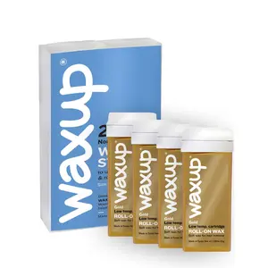Waxup - Gold Roller Waxing Kit Refill, 4 Pack and 200 strips