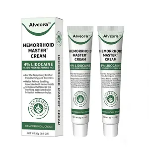 Hemorrhoid Cream 4% Lidocaine, Alveora Effectively Provides Temporary Relief for Hemorrhoids, Fast Pain Burning Swelling Relief, Soothing Aloe Formula for Men Women Postpartum 20g