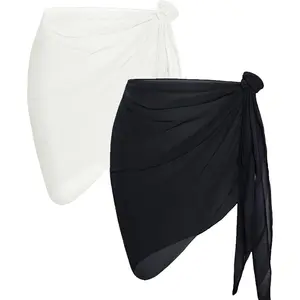 2-Piece Women’s Beach Sarong Wrap Skirt – Sheer Bikini Swimsuit Cover-Up for Swimwear