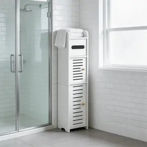 Simple Bathroom Shelf, Waterproof Mini Space-Saving Cabinet, Toilet Side Storage, Paper Holder, Compact Design for Small Spaces, Interior Storage Furniture