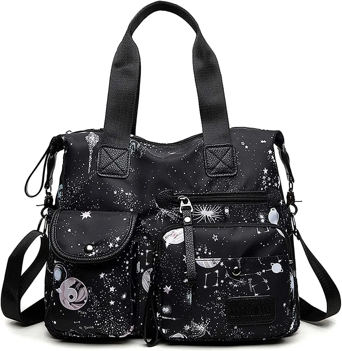 Women's Multi-Pocket Nylon Tote Bag - Handbags for Women, Large Work Nurse Bag with Top Handle & Crossbody Purse Design, Crossbody Shoulder Bag, Large Capacity Bag