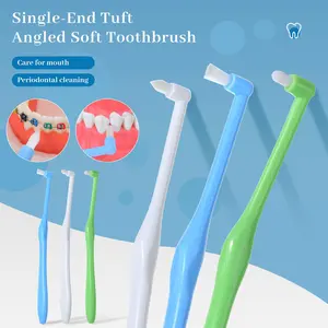 End Tuft Toothbrush Long Head – Soft Bristles Orthodontic Brush for Braces Cleaning, Precision Tooth & Gum Care