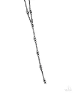 Elongated Element - Silver Navajo Pearl Y Long Necklace - Paparazzi