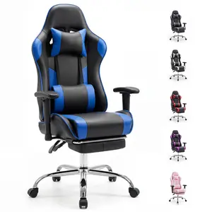 Sweetcrispy S-Ergonomic Gaming Office Chair - PU Leather Recliner with Fixed-Up Armrest, Height Adjustability, 360° Swivel, Footrest & Headrest, PC Video Gaming Chair,summerwins