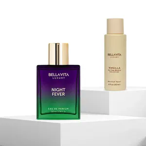 Midnight Sundae by Bellavita Luxury | Night Fever Eau De Parfum & Vanilla-on-the-Beach Hair & Body Mist | Fruity Oriental & Warm Vanilla Scents | Notes of Peach & Amber | Long-Lasting Perfume & Revivable Water-Based Mist | Vegan & Cruelty-Free