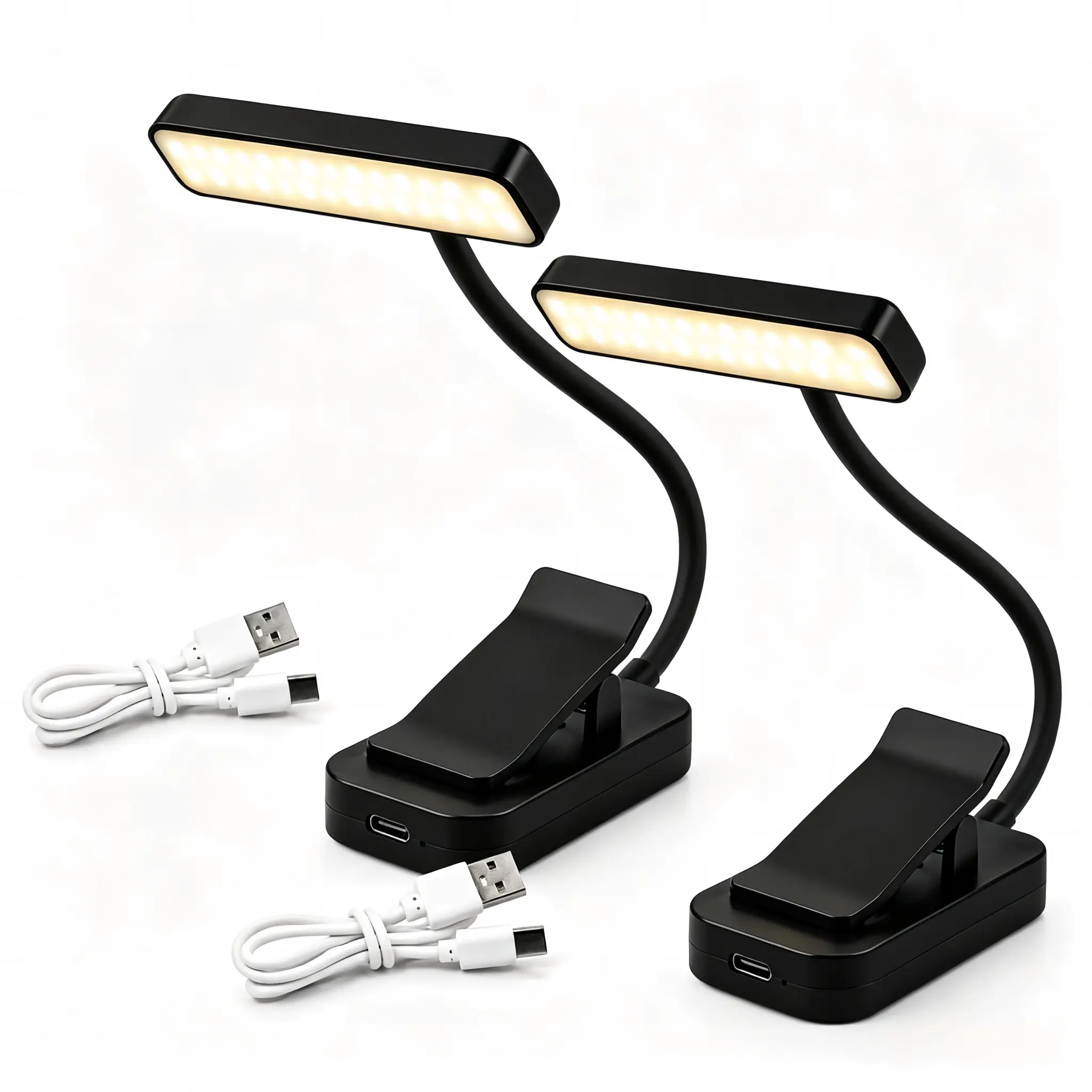Daybetter 24 LED Reading Lights for Books in Bed, Eye-Caring Rechargeable Book Light 3 Amber Colors & Stepless Dimming, 80 Hrs Runtime, Travel Clip on Reading Lamp, Gifts for Book Lover Men Women Kid