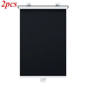 2pcs Sunshade Roller blinds Curtains Blackout Curtain Suction Cup Punch-free Retractable Window Kitchen Roller Curtains for Bedroom