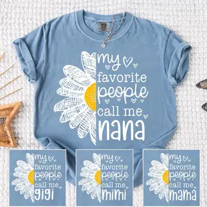 Custom My Favorite People Call Me Grandma Flower Patchwork Shirt, Mama Nana Mimi Gigi Shirt, Mother's Day Gift For Mom, Full Colors, Full Sizes