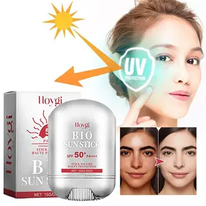 1/2/3 Pcs HOYGI BIO Sun Stick SPF50+ PA+++, Bio Sun Stick PRO | 15g - Advanced UV Protection with Fullerene and Niacinamide Unisex Beach Defense Water-Resistant Sunscreen Stick, Refreshing Non Greasy, Easy to Apply