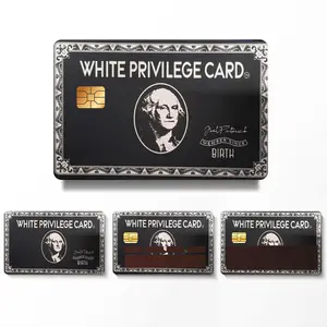 White Privilege Card Design Credit Card Vinyl Sticker, 4-Pack Ultra-Thin Skin Vinyl, No Residue, Waterproof & Scratch-Resistant, Adhesive Decals