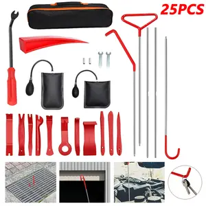 25Pcs Paintless Dent Repair Tool Kit Steel Crowbar Car Door Audio Dashboard Dismantle Fastener Set for Hook Up Thing Car Tool