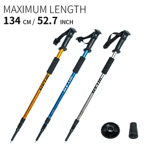 Adjustable Foldable Hiking Stick Aluminum Alloy Trekking Poles Tactical Hiking Stick For Men and Women Outdoor Telescopic Hiking Mountain Climbing Anti-Slip Lightweight Travel Accessory Outdoor Adventure Gear Outdoor Supply