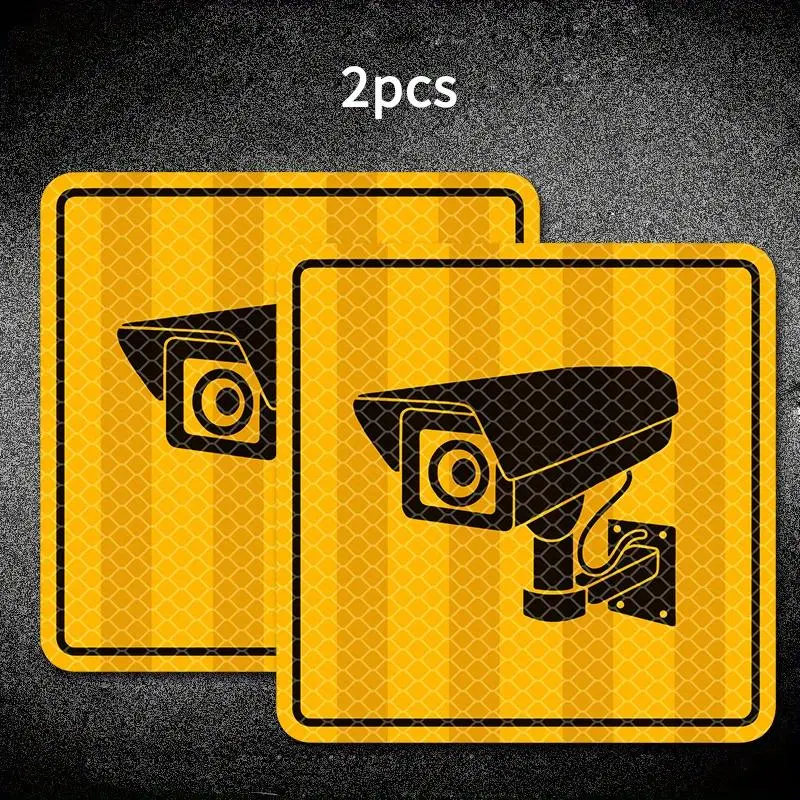 Surveillance Camera Reflective Sticker, Waterproof Durable Car Sticker, Universal Highly Reflective Tips Safety Warning Car Sticker
