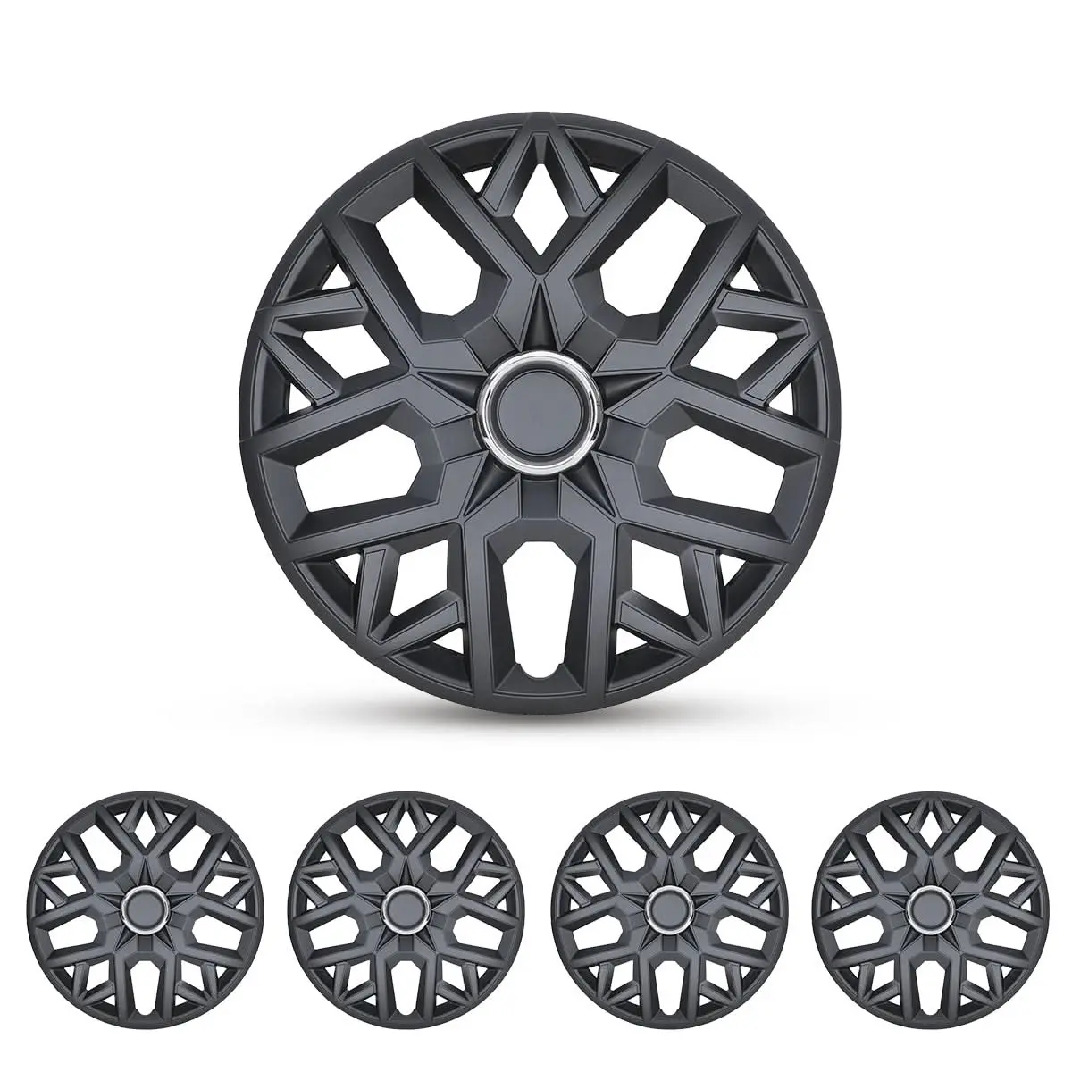 WOLFSTORM 4-Pack 16 in Universal Wheel Covers for Auto Steel Wheel Rims